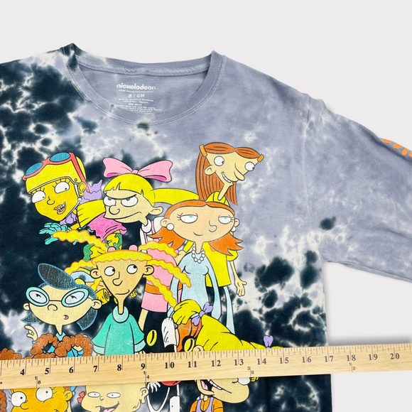 Nickelodeon Gray Tie Dye 90s Girl Graphic Long Sleeve Tee Size Small - Picture 7 of 9